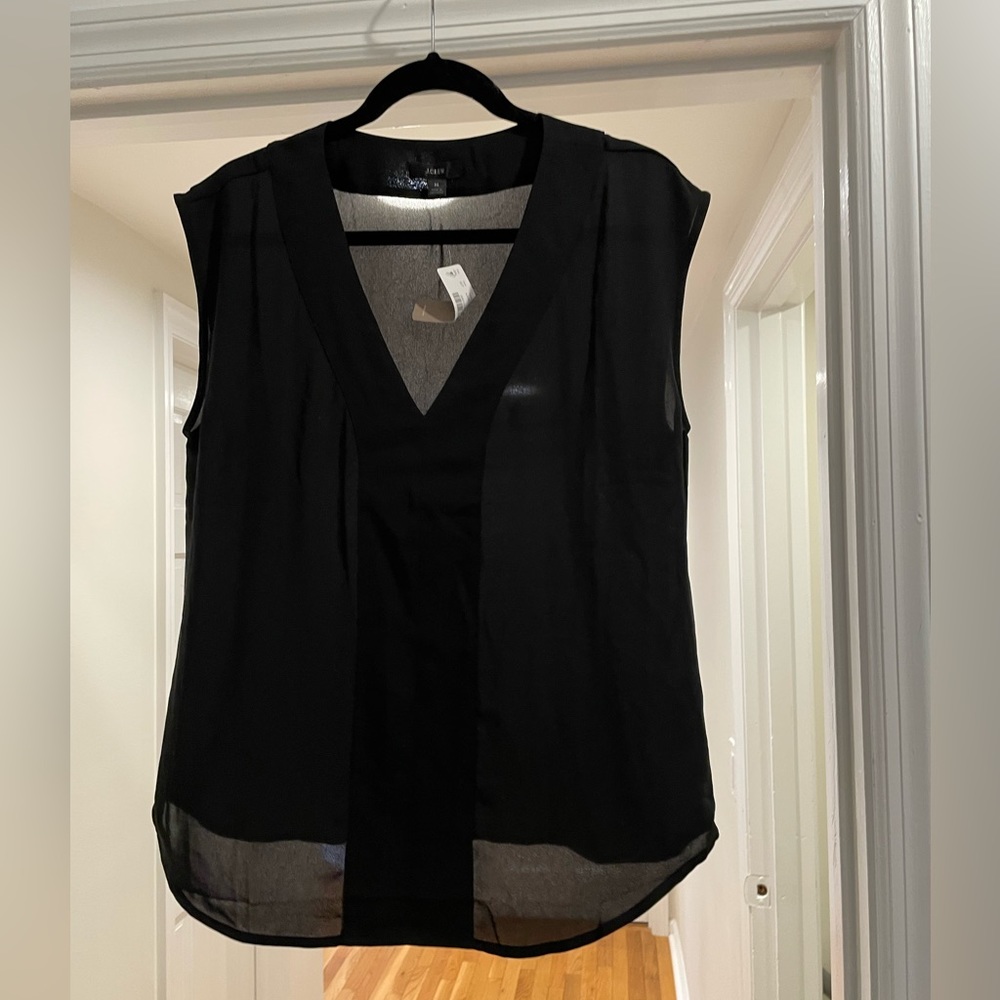 J. Crew Sheer V Neck Top - NWOT